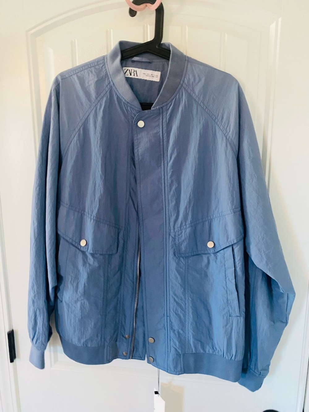 Zara Dusty Blue Lightweight Shirt Jacket